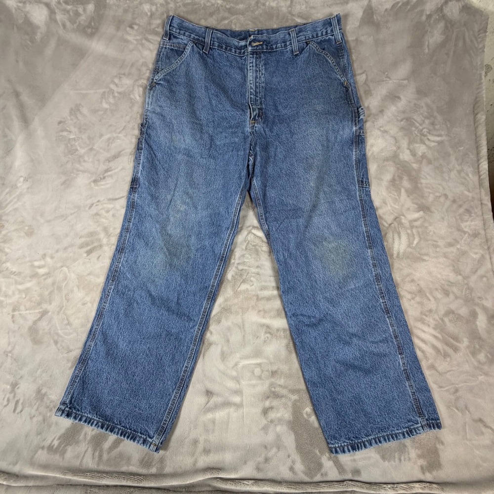 Carhartt B13-DPS Mens Blue Denim Original Dungaree Fit Carpenter Jeans 40x30
